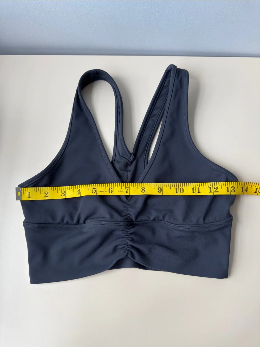 Alo Yoga Charcoal Gray Wild Thing Ruched V-Neck Crop Sports Bra Size S